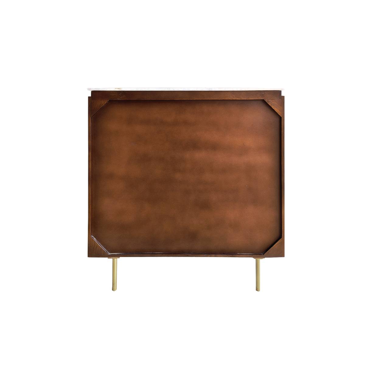 Meuble bar en bois de manguier et marbre SIENNE bois foncé, MADE IN MEUBLES