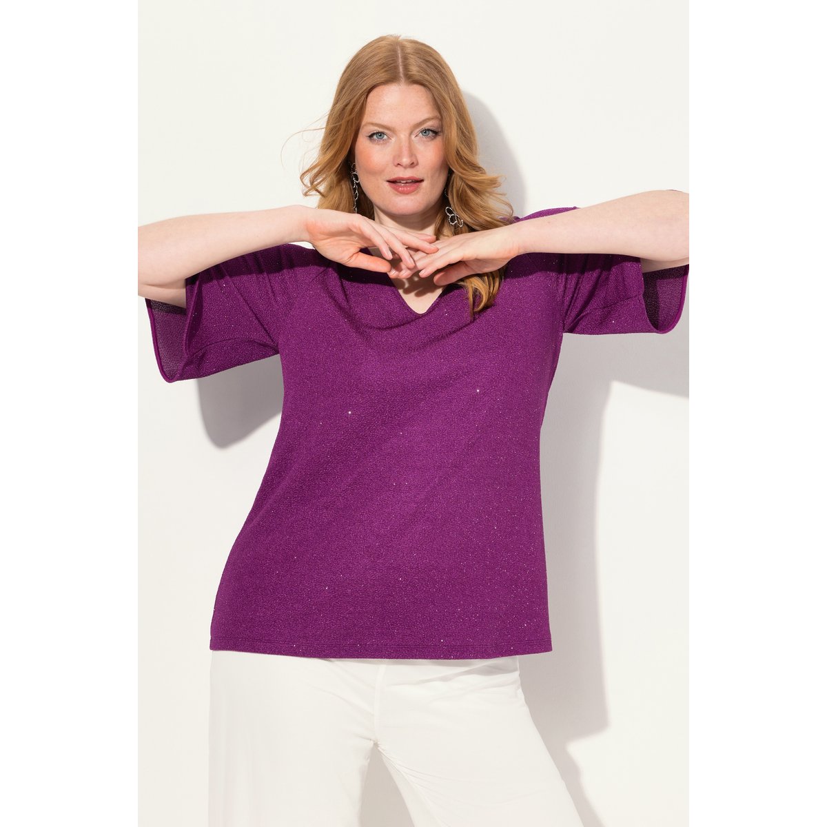 T-shirt doublé et brillant mûre, ULLA POPKEN
