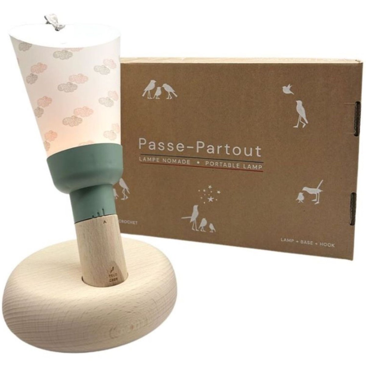 Coffret lampe nomade 5 en 1 blanc, rose, sauge, MAISON POLOCHON