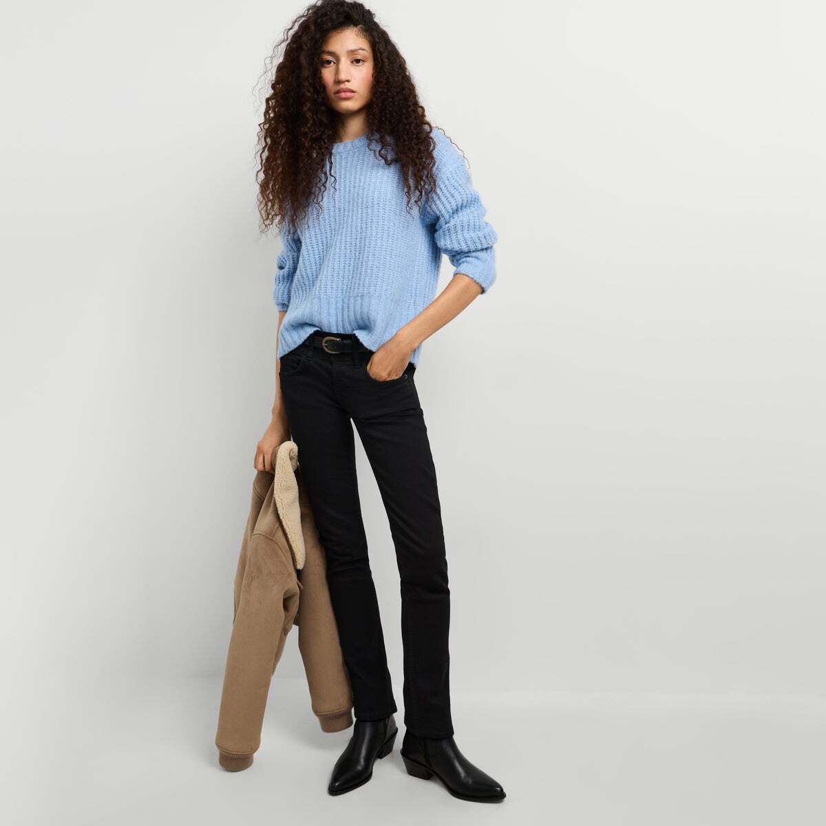 Venus - Jean Coupe Slim, Taille Basse noir profond et propre, PEPE JEANS
