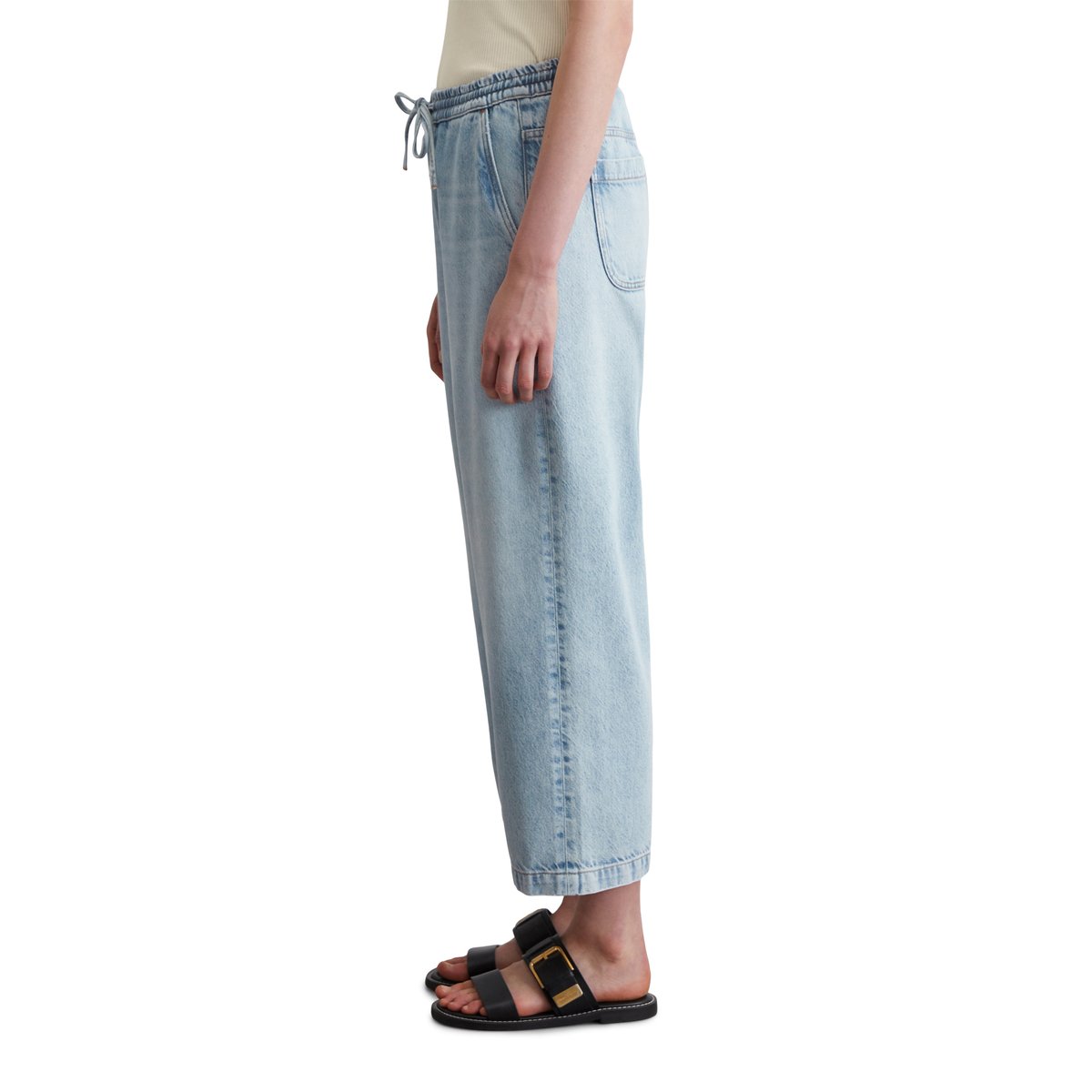 Pantalon fluide wide en mélange TENCEL™ Lyocell bleu clair, MARC O'POLO