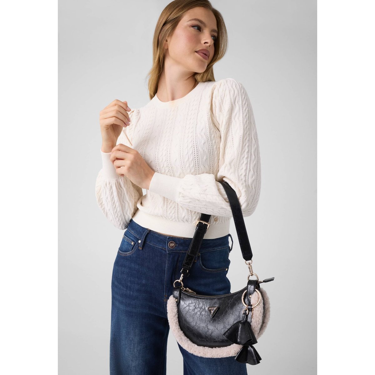 Sac À Épaule Katie noir, GUESS
