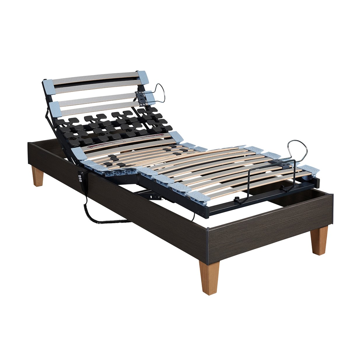 Sommier de relaxation électrique LUXE bois naturel, SOMEO