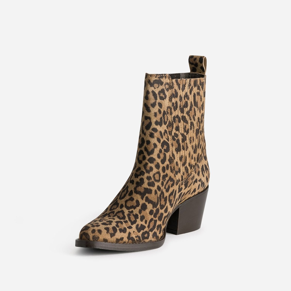 Boots À Talon en cuir SALVINOU leopard, TEXTO