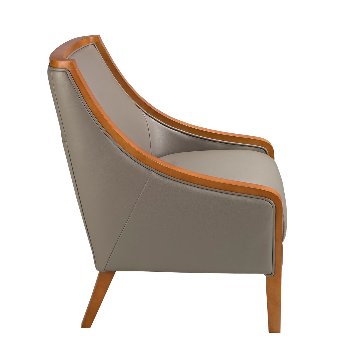 Fauteuil en cuir gris | miel, ANGEL CERDA