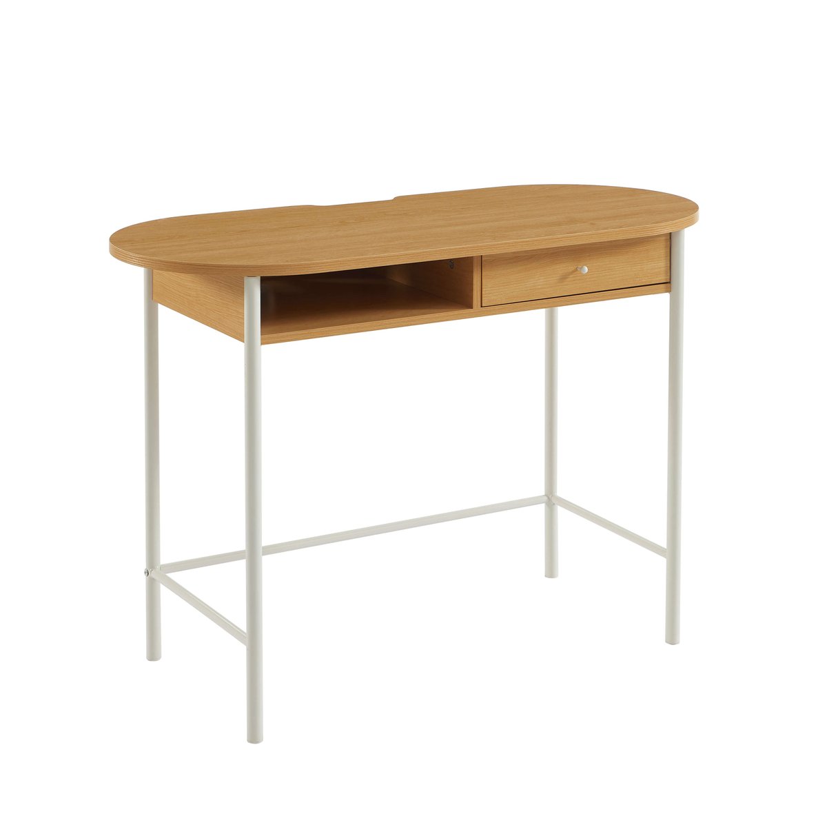 Bureau 1 tiroir GAIA blanc et effet chêne, BAÏTA