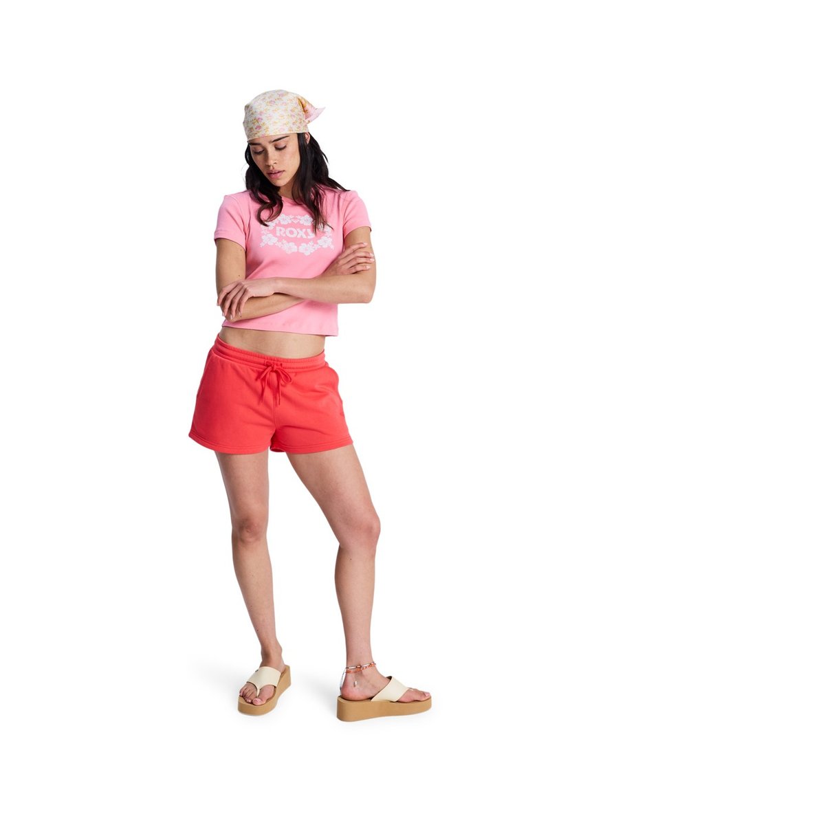 Short à taille élastique SURF STOKED. rouge hibiscus, ROXY