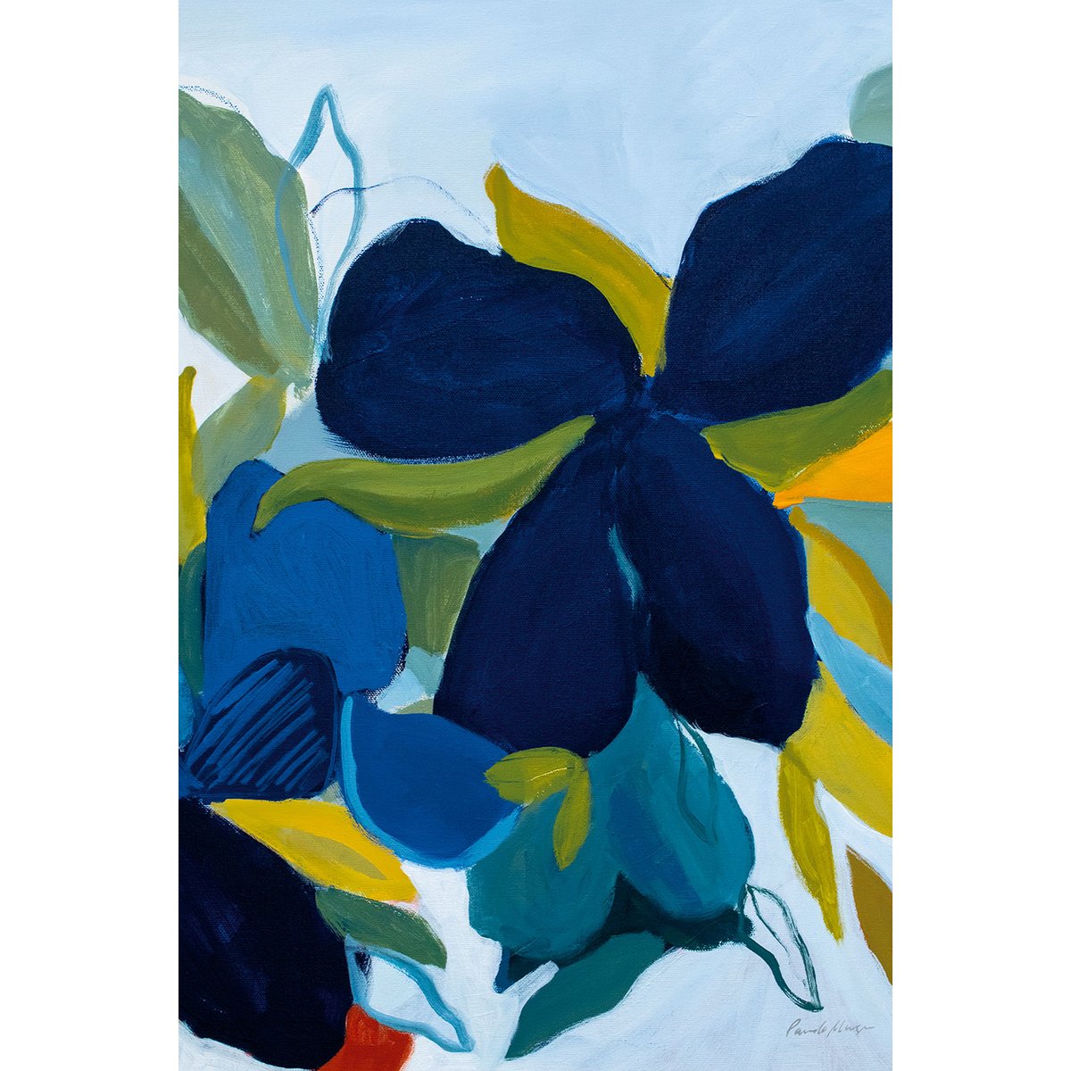 Tableau fleurs bleues tableau alu dibond, HEXOA