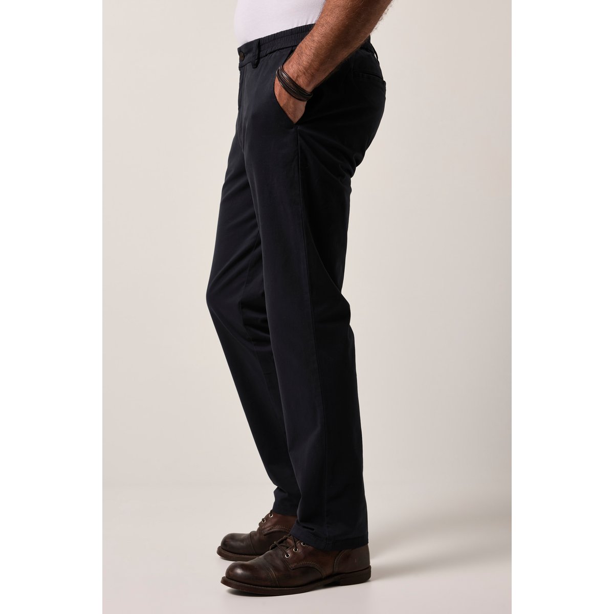 Pantalon chino en coton bio, certifié OCS bleu marine, JP1880