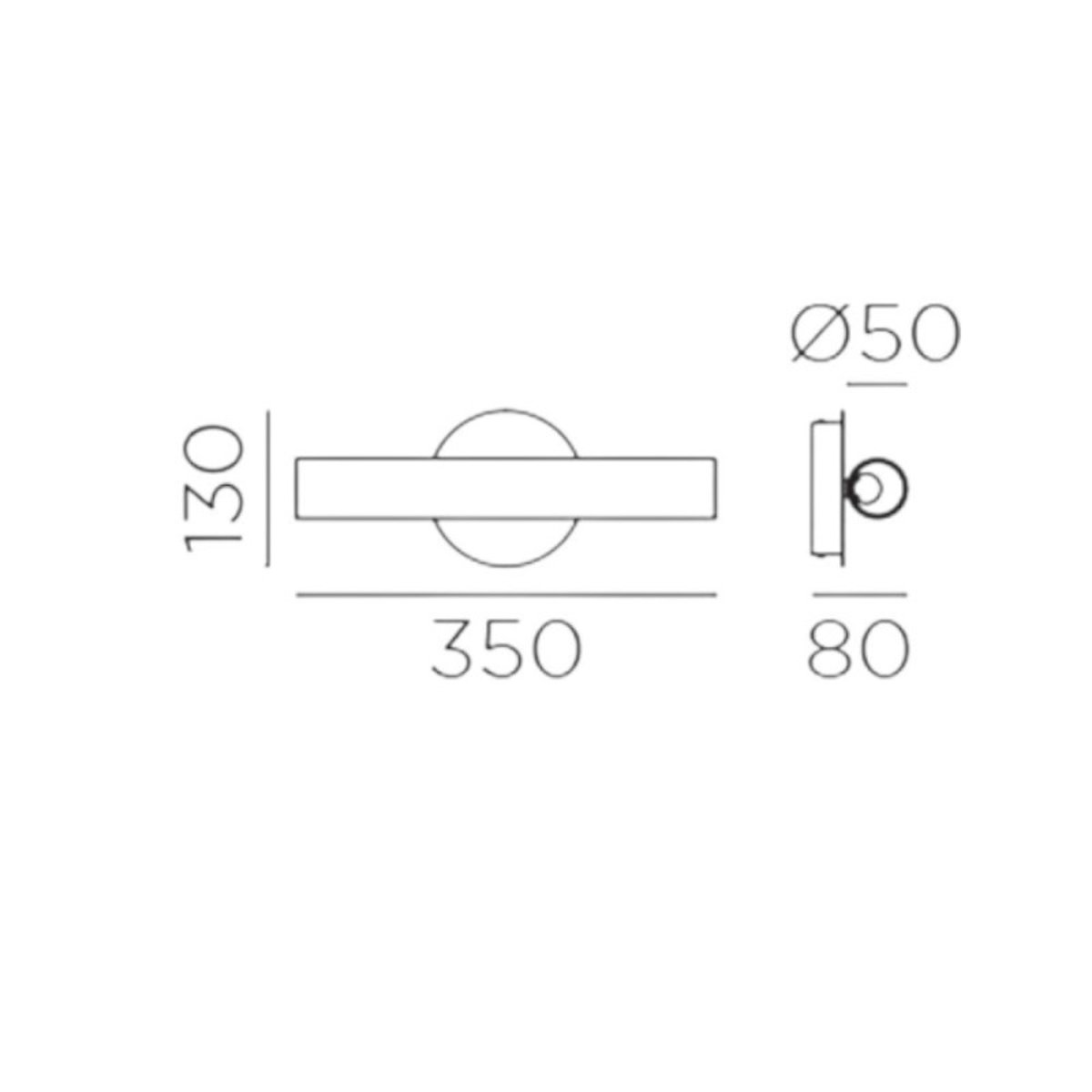 Applique Tube Led dimmable Oslo Laiton Et Verre laiton, MILLUMINE