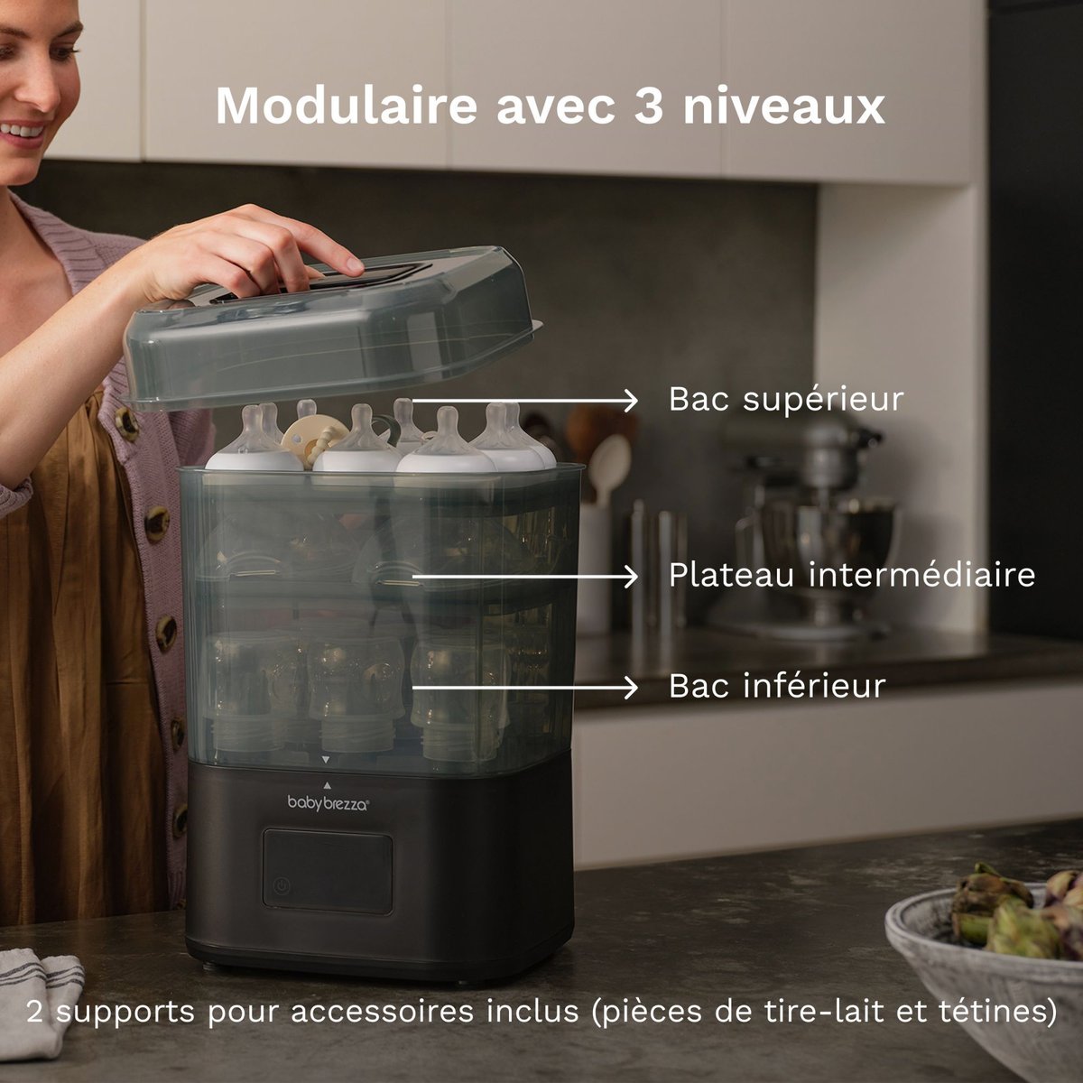 Stérilisateur et séchoir à biberons SuperQuick Dryer Advanced noir, BABY BREZZA