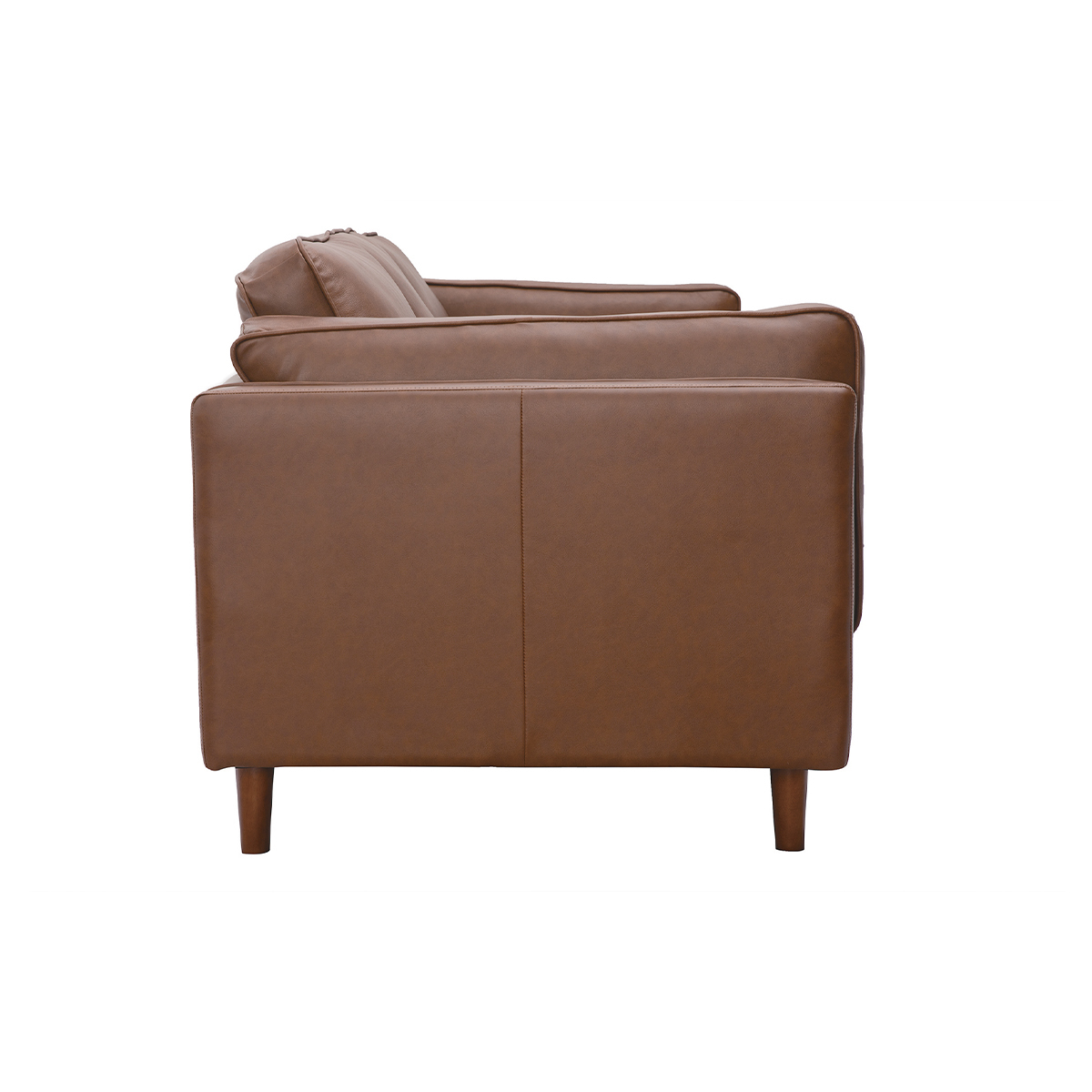 Canapé vintage 3 places cuir marron et bois foncé BRADLEY marron, MILIBOO