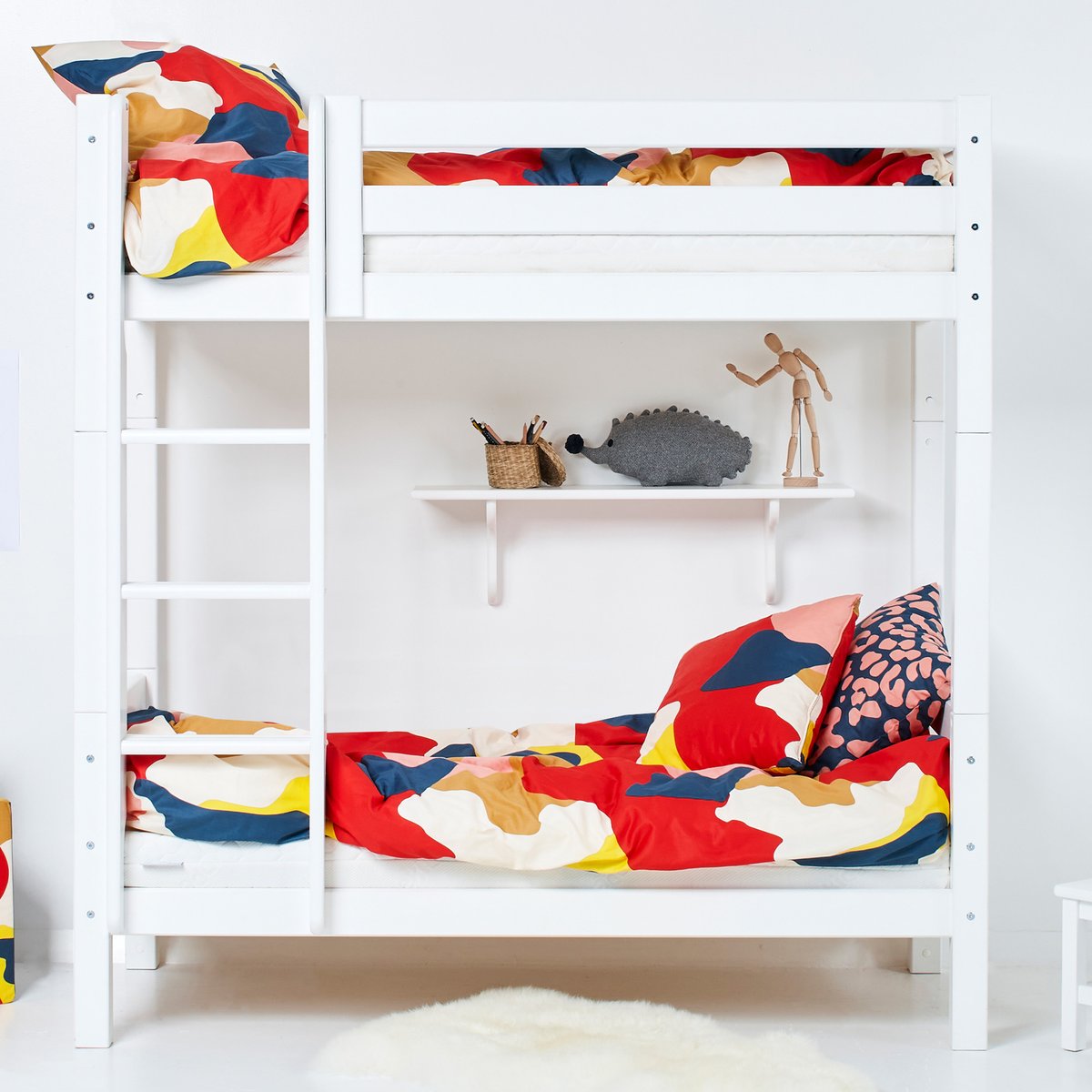Lit Superposé pin massif ECO LUXURY blanc, HOPPEKIDS