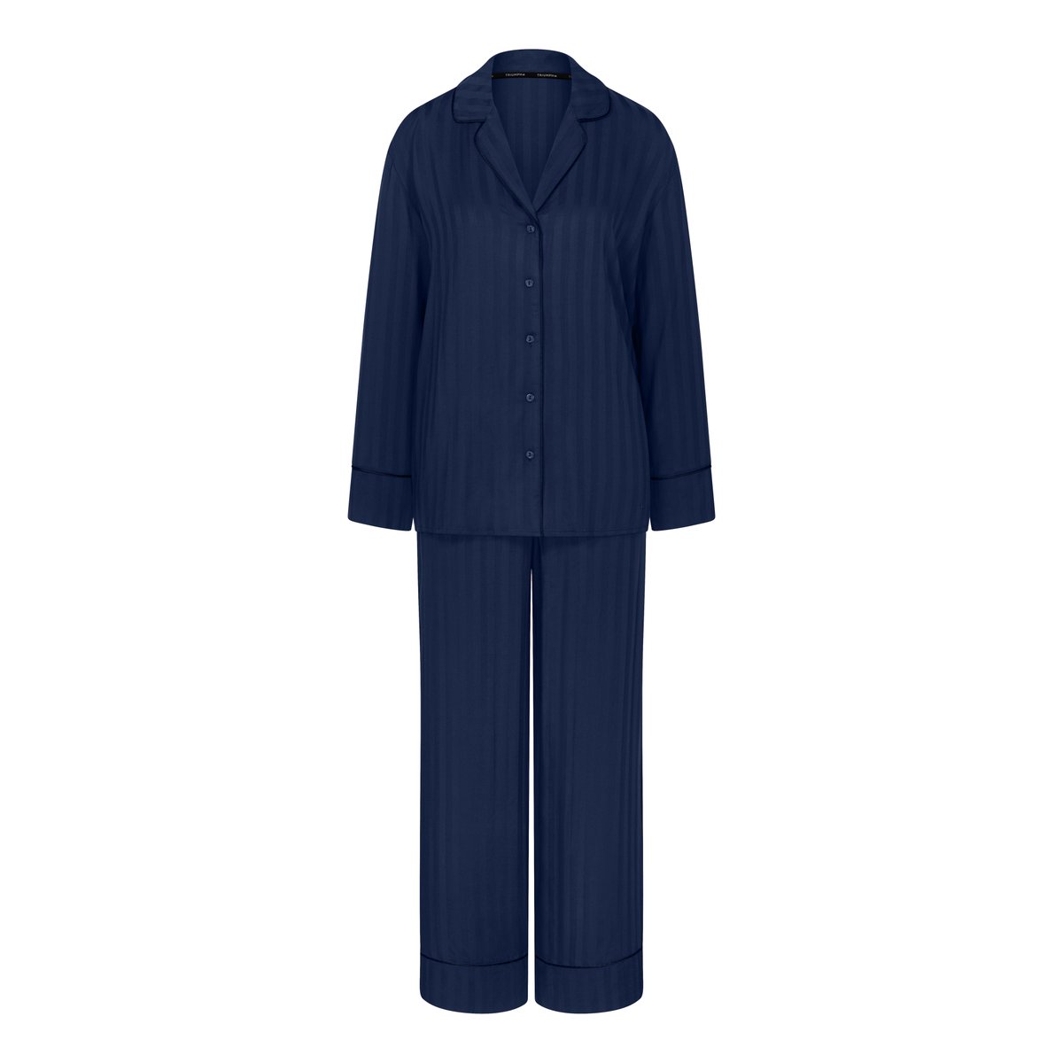 Pyjama pantalon chemise AMOURETTE JACQUARD bleu, TRIUMPH