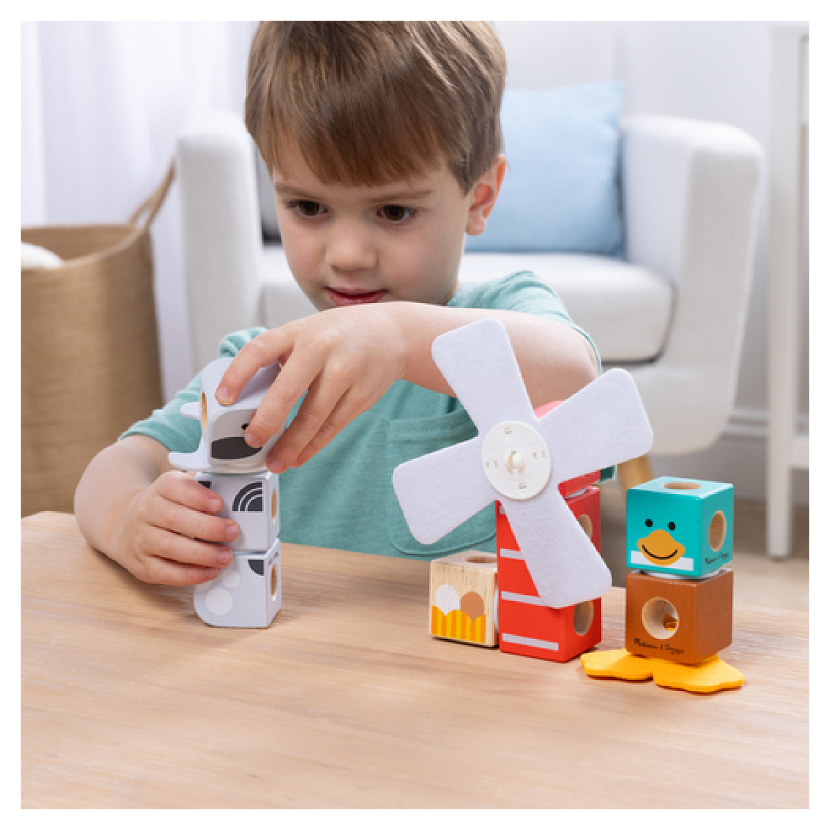 Melissa and Doug Les amis de la ferme - 16 pieces - BLOCKABLES couleur unique, SPINMASTER