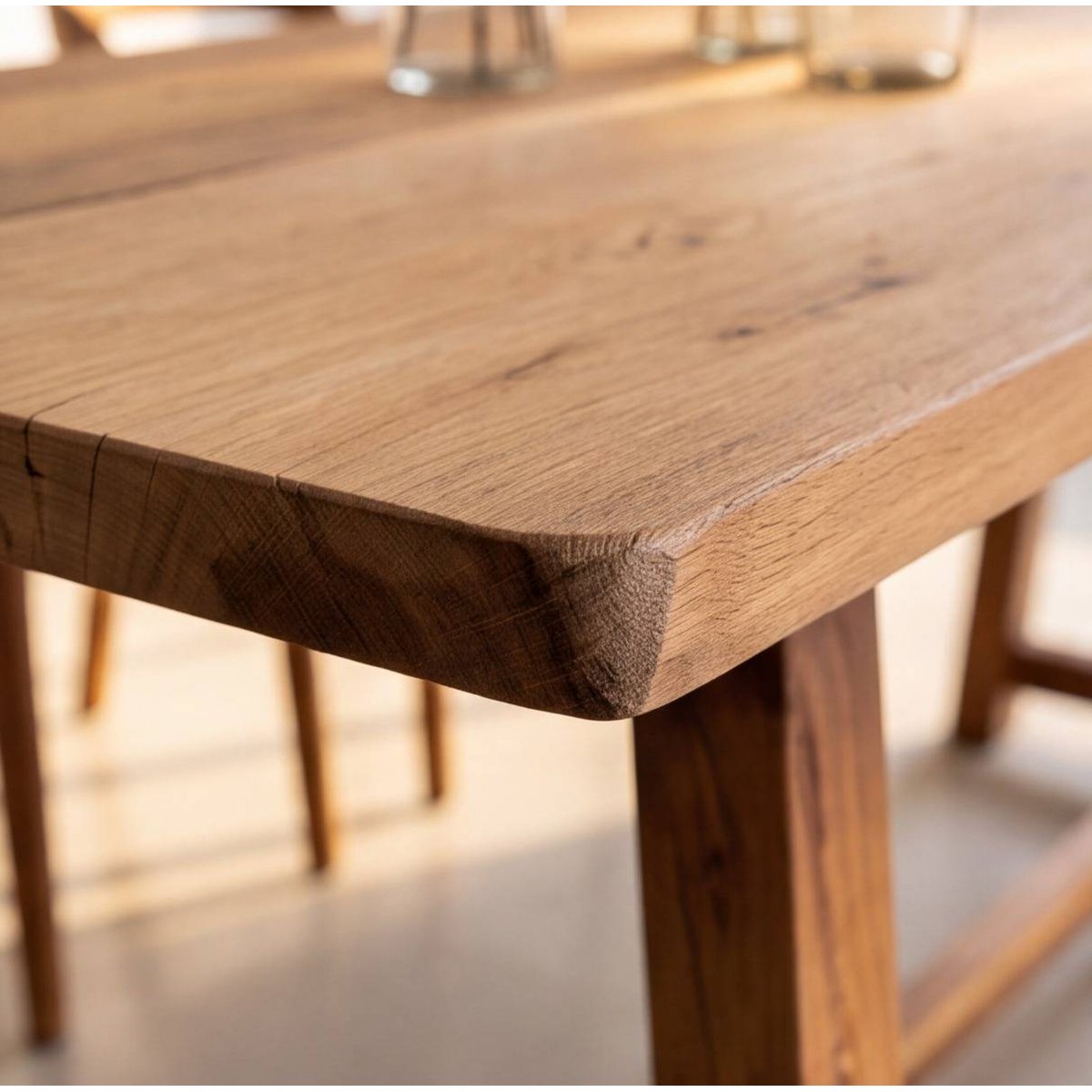 Table à manger en bois recyclé EURYDICE bois clair, MADE IN MEUBLES 