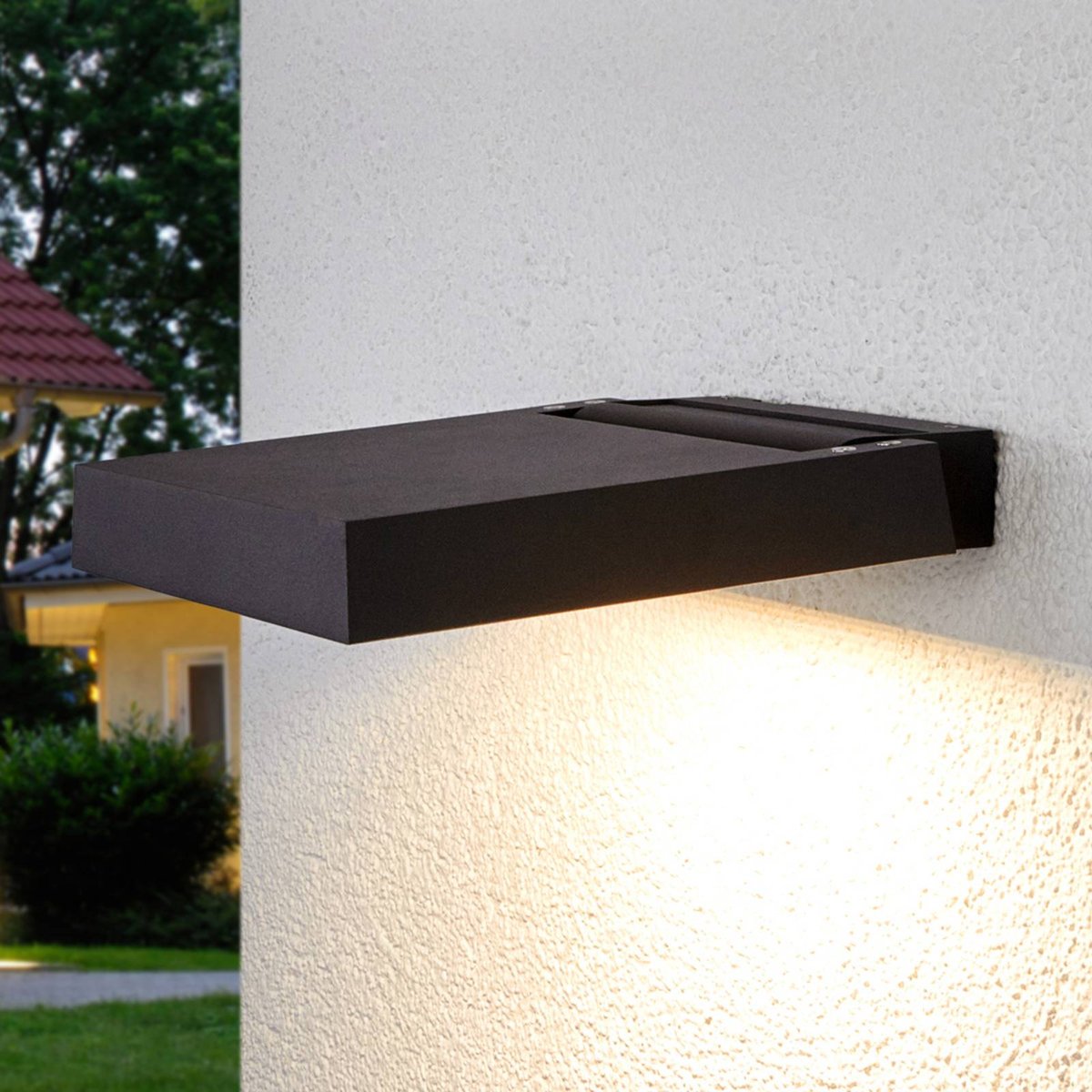 Luminaire extérieur en aluminium moderneLED anthracite, LUCANDE