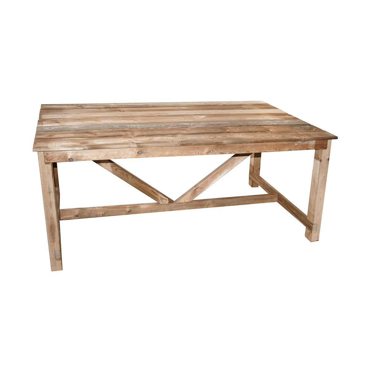 Table de jardin en bois Normand 6/8 places marron, CEMONJARDIN