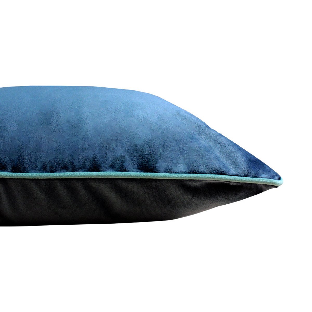 Housse de coussin polyester antitache VELOURS UNI titane-givre, GARNIER THIEBAUT
