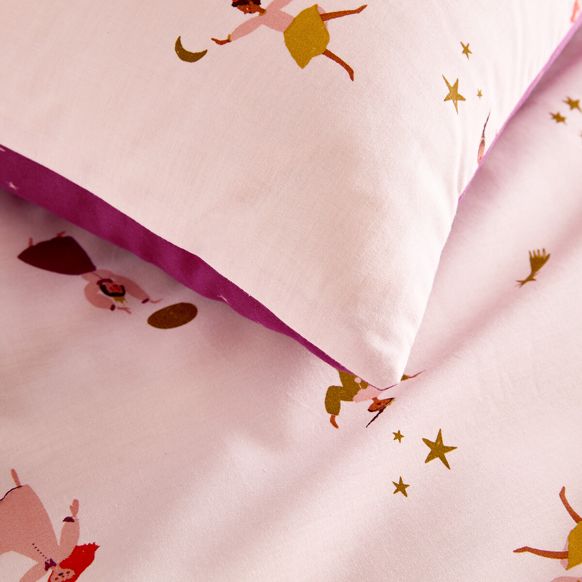 Starry Princess 30% Recycled Cotton Child’s Pillowcase pink, LA REDOUTE INTERIEURS