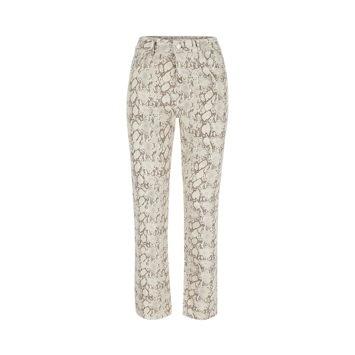 Pantalon à imprimé python beige coffee, LOLALIZA