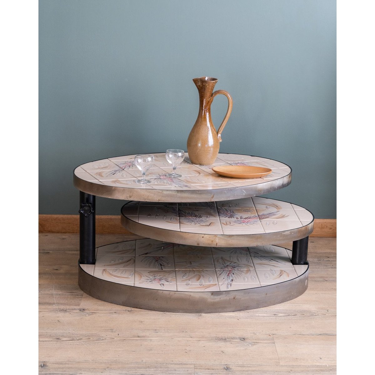 Table basse en céramique Donna N°620 - Bon état blanc, DEBONGOUT