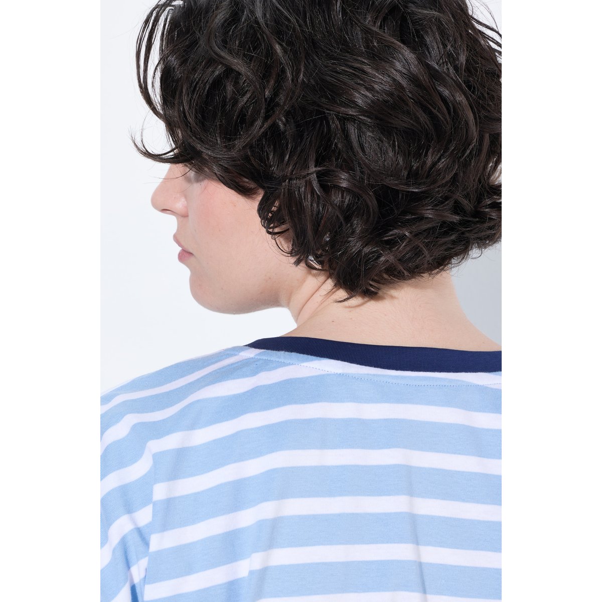 T-shirt rayé oversize bleu tendre, ULLA POPKEN