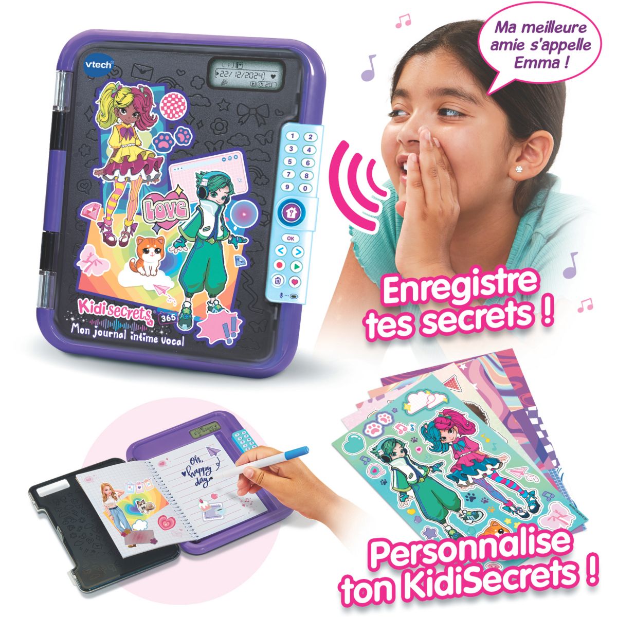 Jeu éducatif KidiSecrets365-Mon journal intime noir noir, VTECH