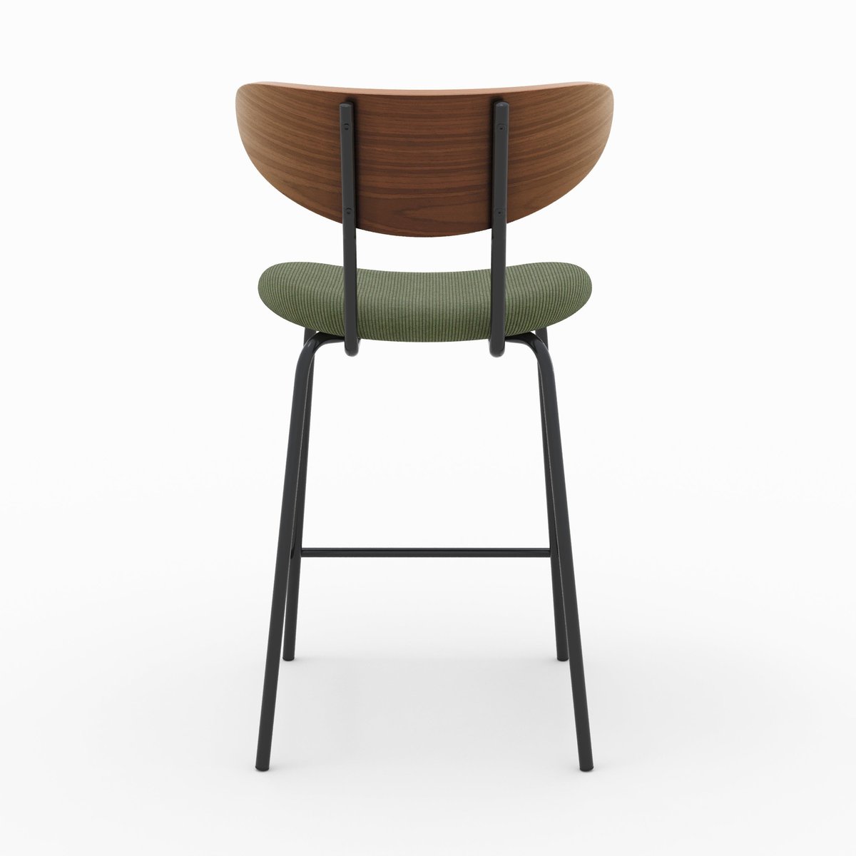 Lot de 2 chaises pour îlot central en velours côtelé 64.5 cm - JADE vert kaki, MAISON PAVANE