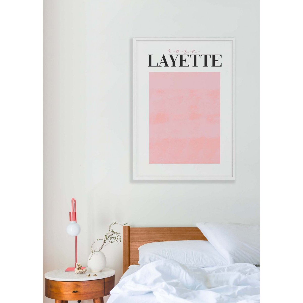 Affiche Rose Layette blanc, L'AFFICHERIE