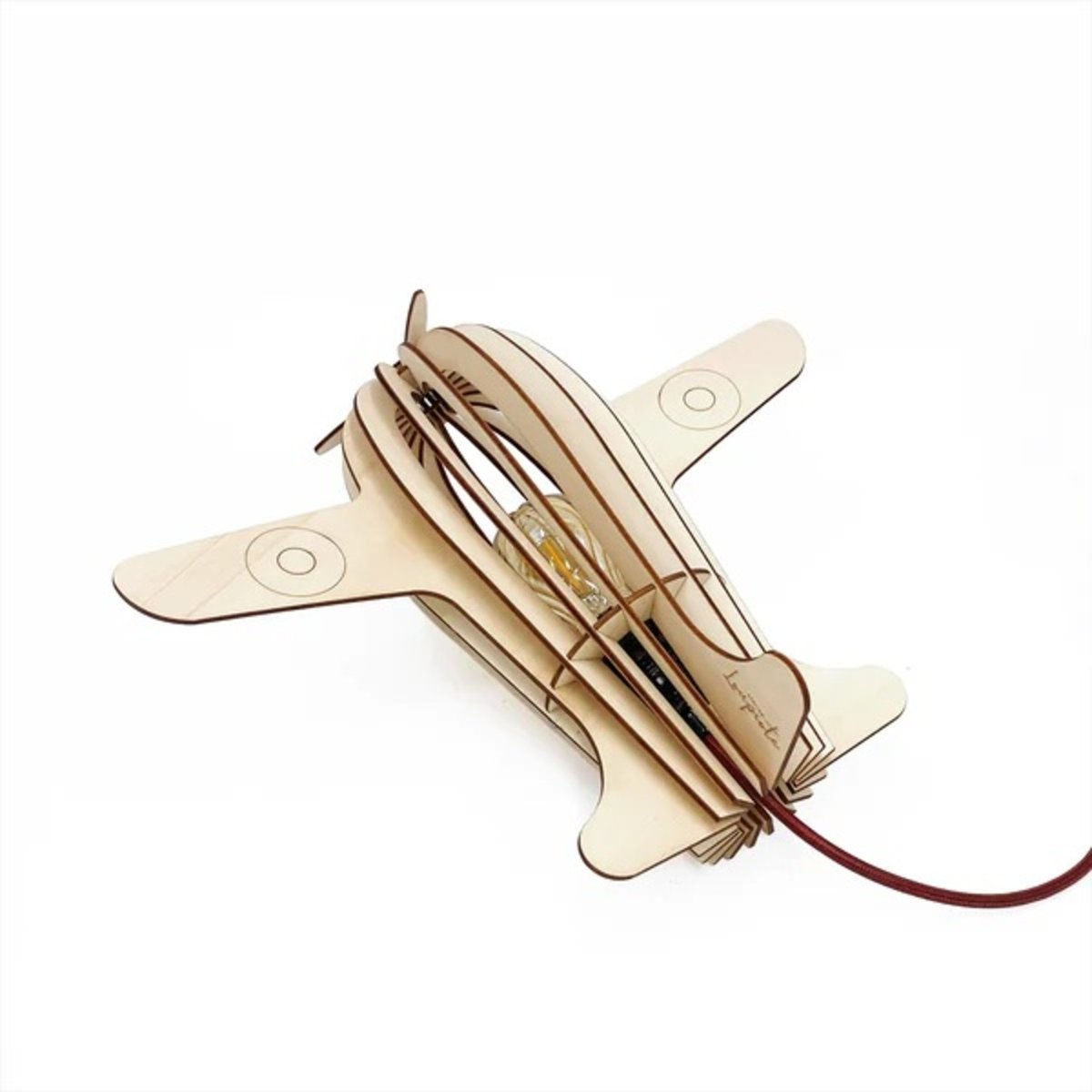 Lampe de table en bois de peuplier ANTOINE bois clair, ATELIER LOUPIOTE