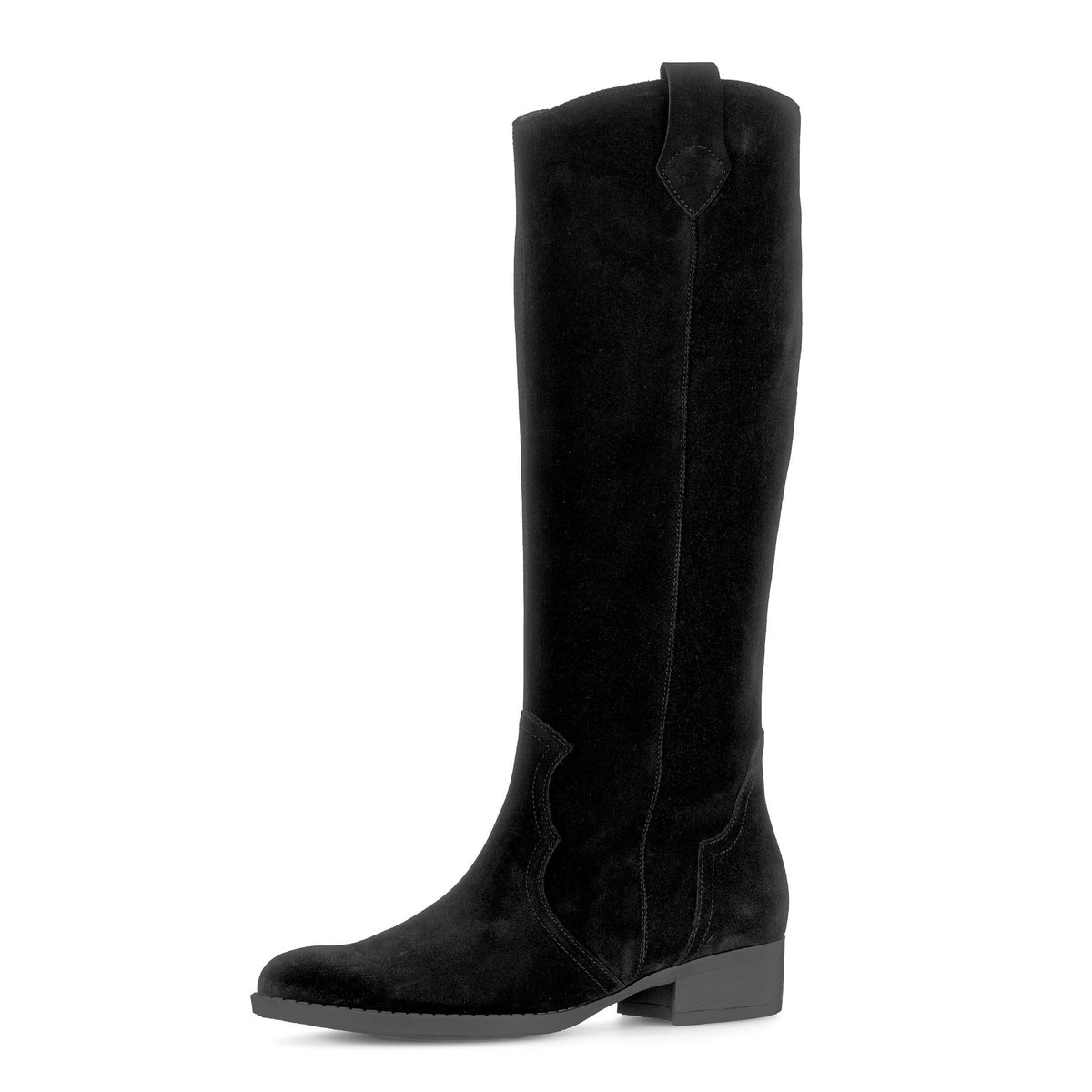 Bottines en cuir à talon décroché noir velours, GABOR