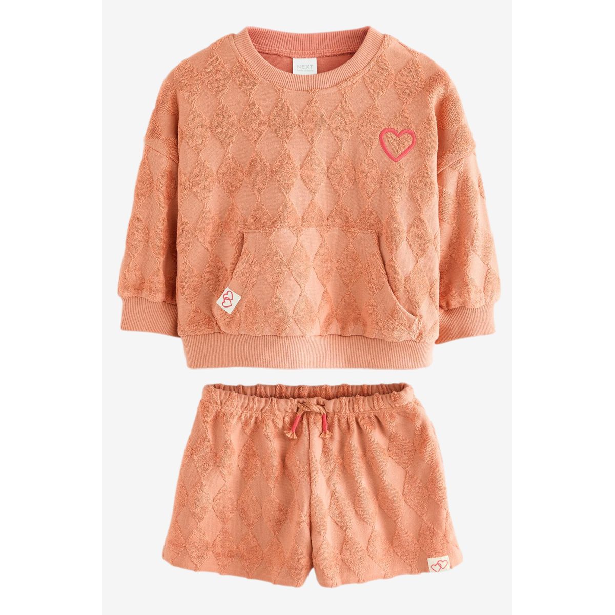 Sweat ras du cou et short orange, NEXT