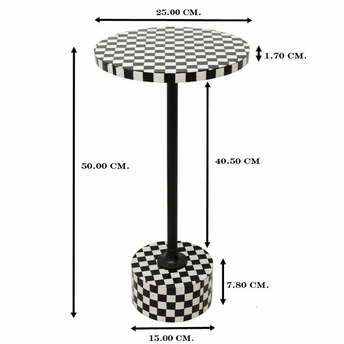 Table d appoint Domero Chess noir blanc Ø25cm noir/blanc, KARE DESIGN