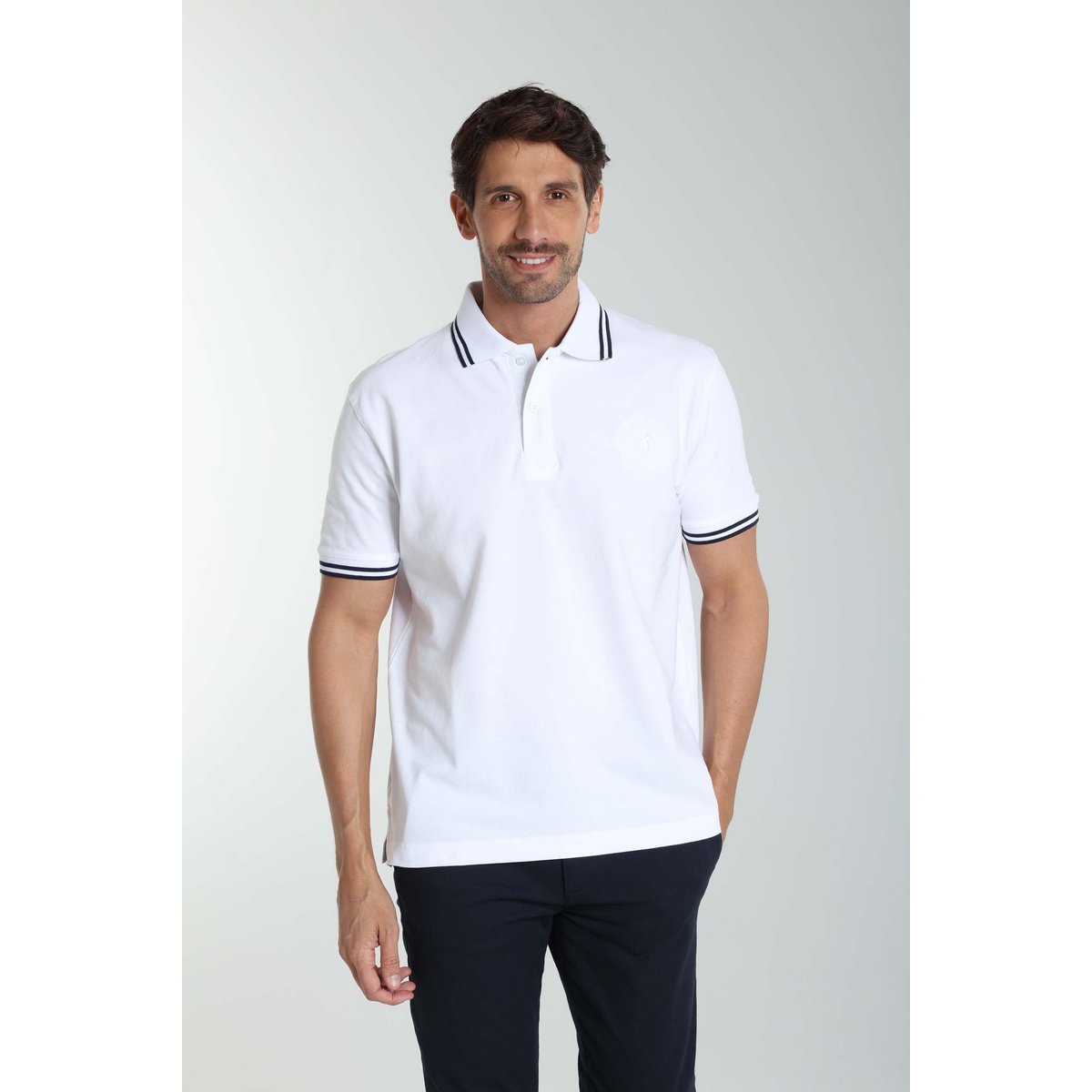 Polo manches courtes en coton PRAY blanc, GENTLEMAN FARMER