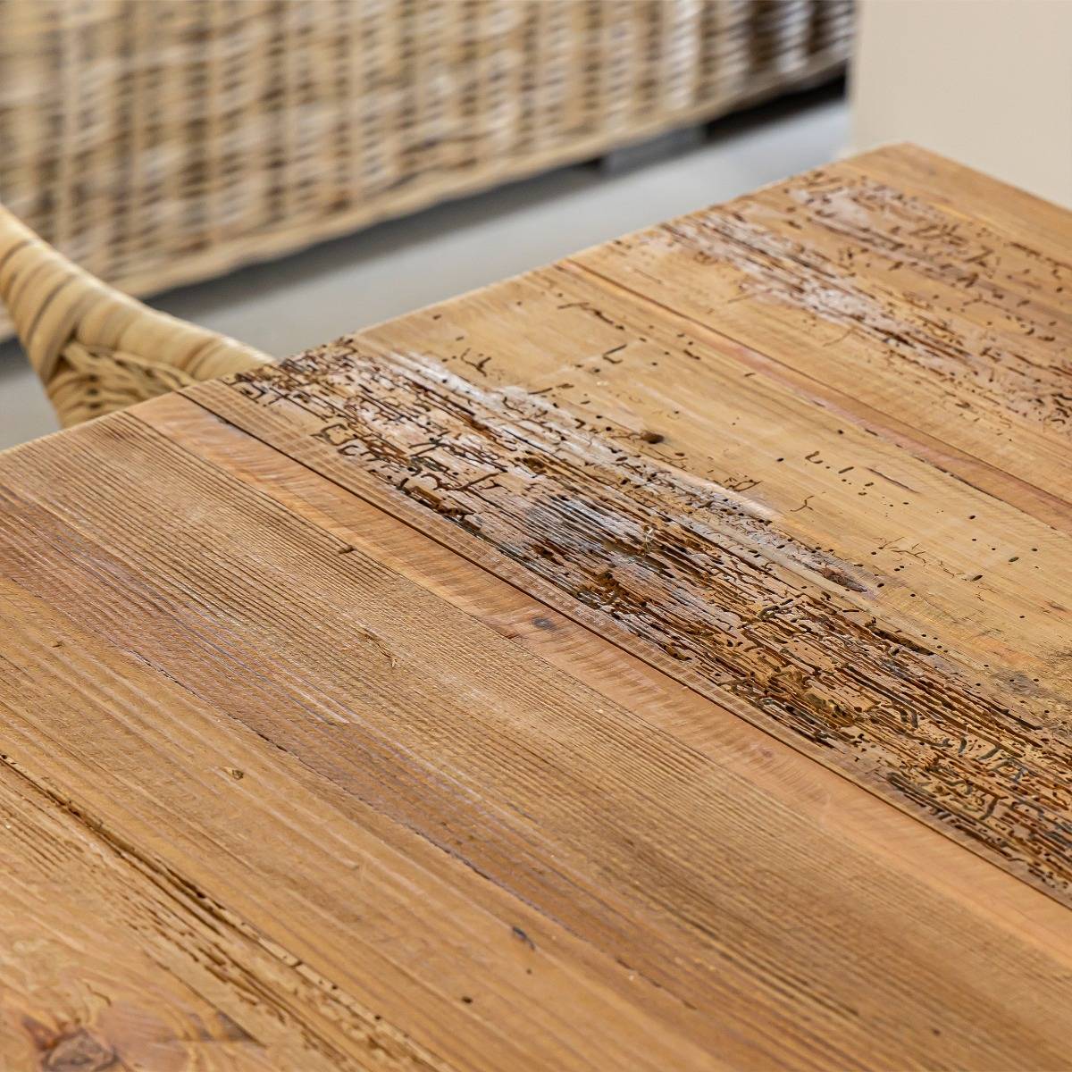 Table à manger en bois de pin BLAISE bois clair, MADE IN MEUBLES 