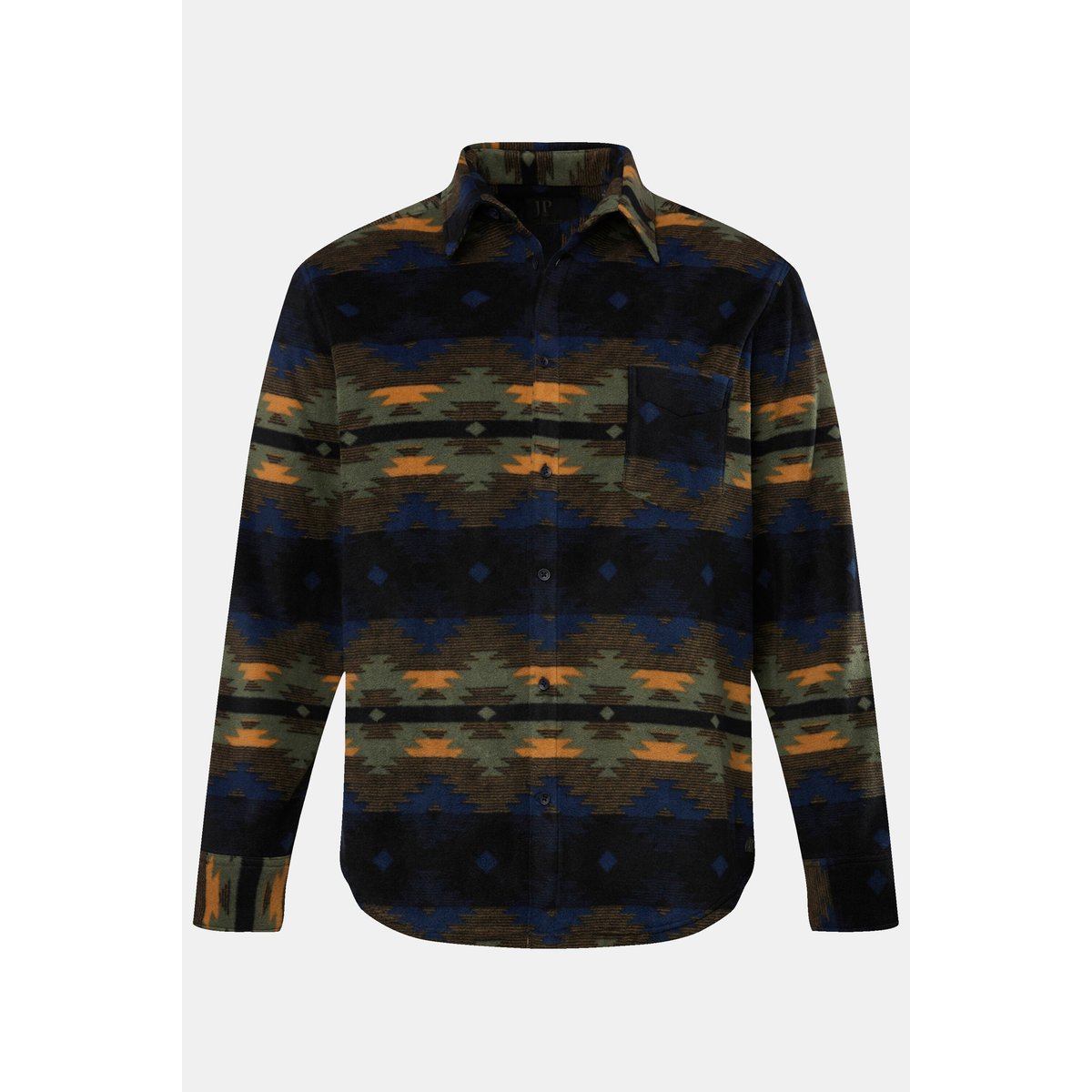 Chemise col Kent et motif all-over olive, JP1880