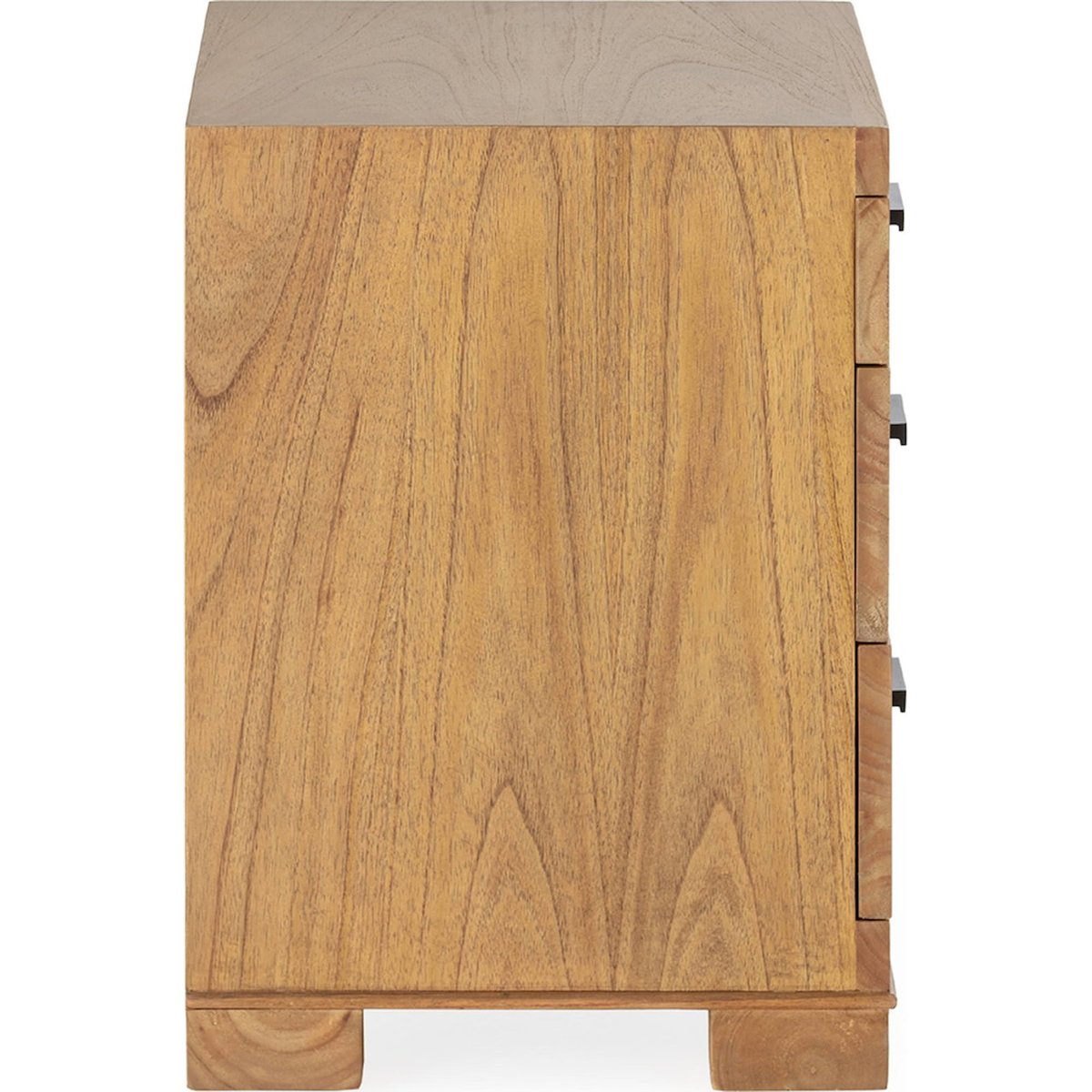 Table de chevet en bois de cèdre et métal brun miel et noir, RECOLLECTION