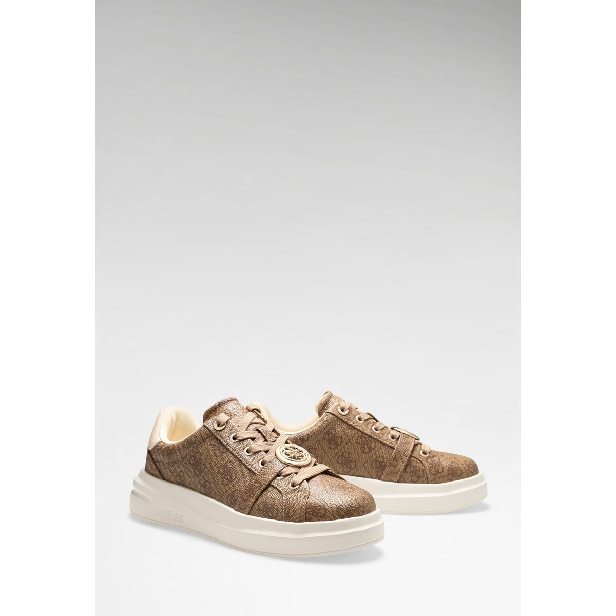 Baskets En Cuir Synthétique Erizo marron, GUESS