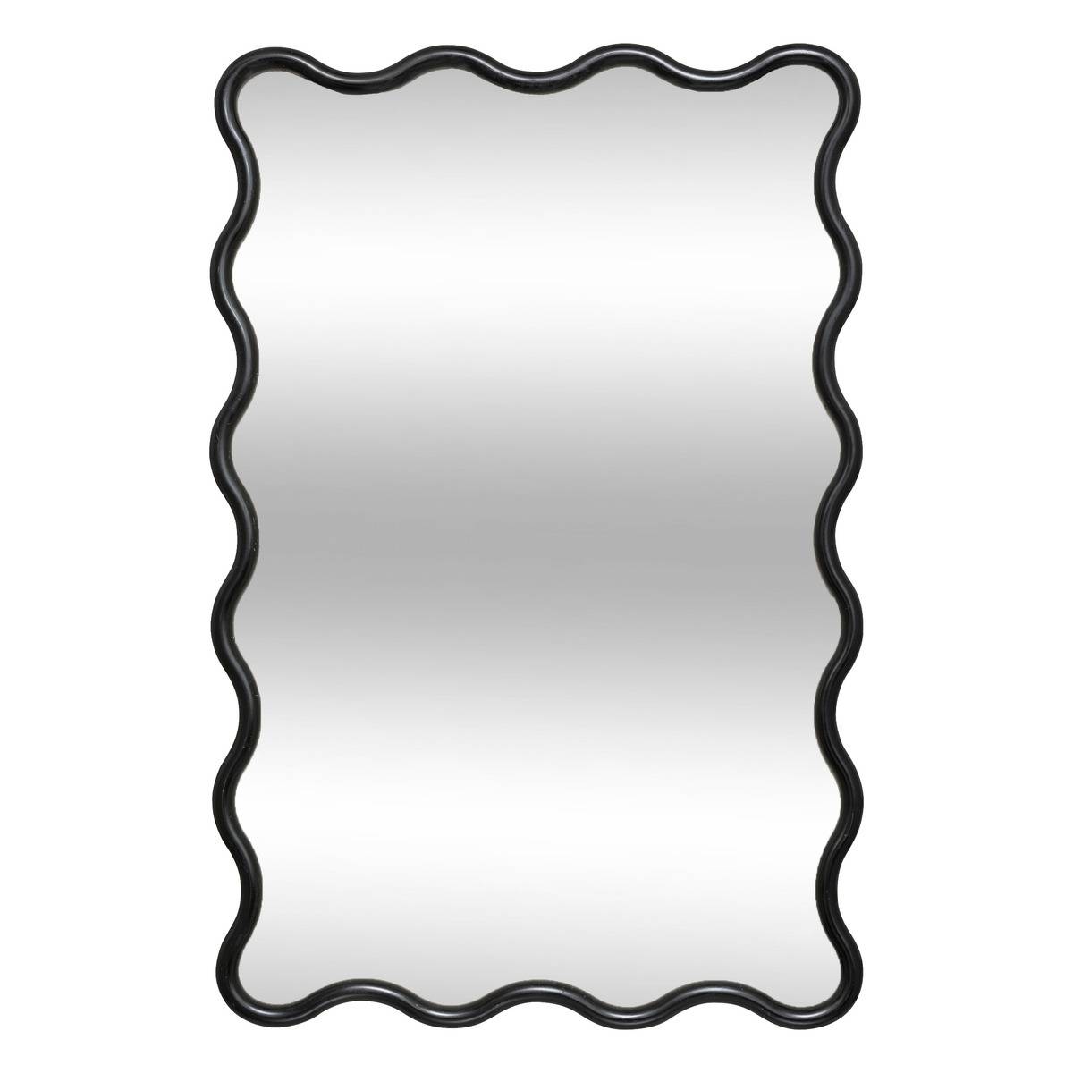 Miroir mural vague cadre noir JUDY noir, ATMOSPHERA