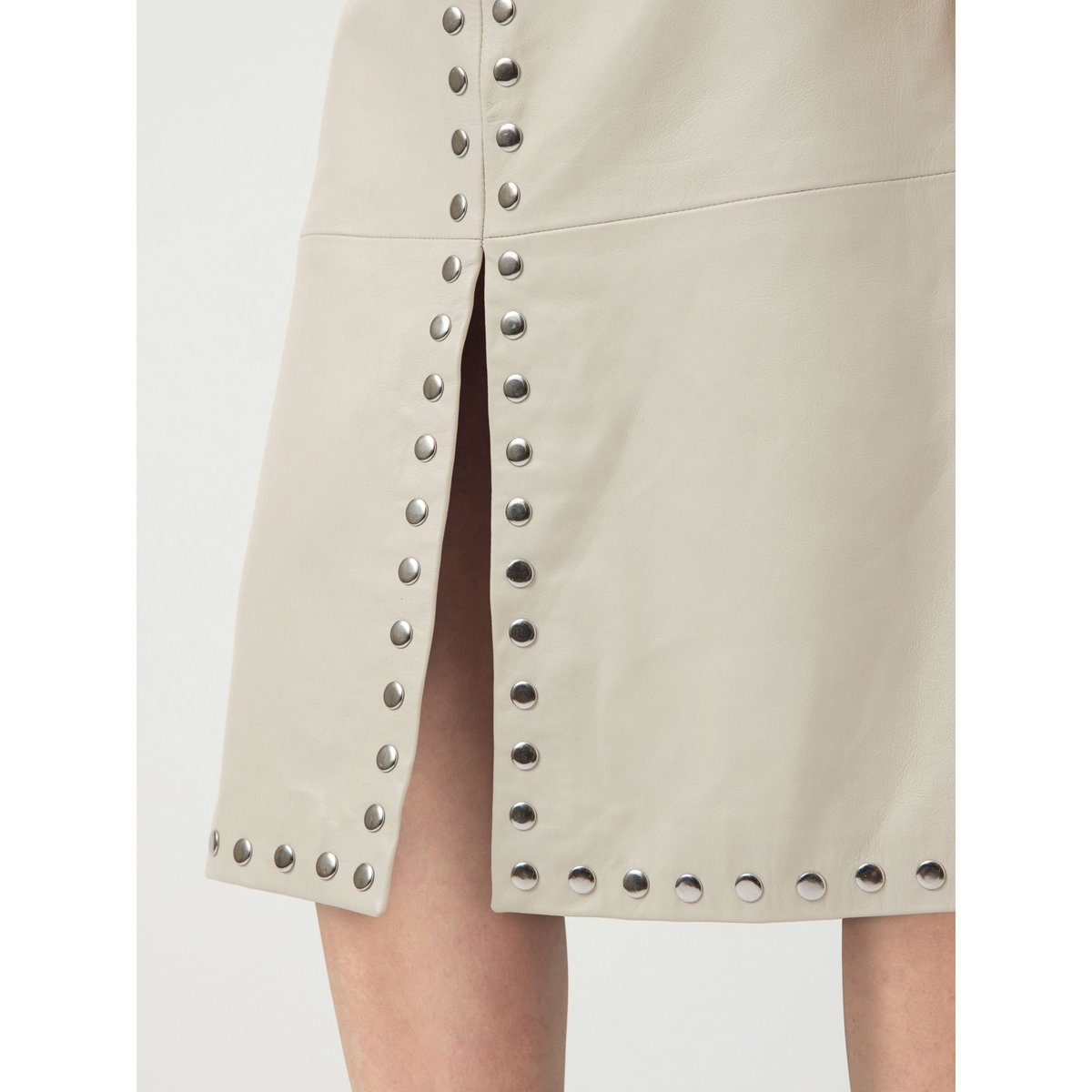 Jupe Mi-Longue En Cuir fog, YAS