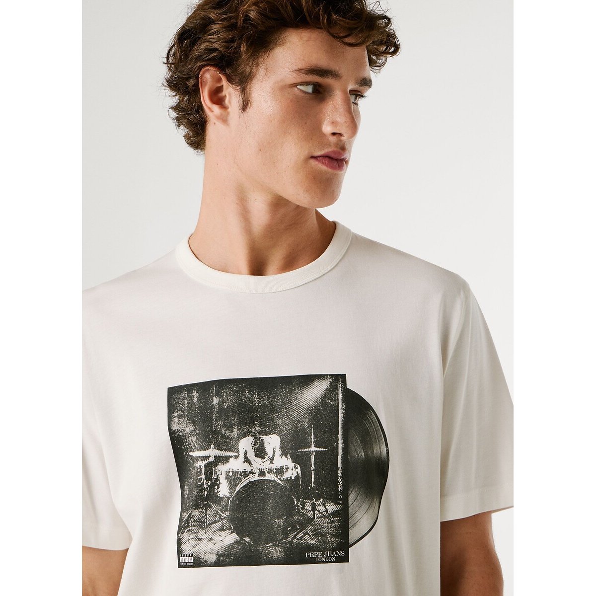 T-shirt a maniche corte SAWYER bianco, PEPE JEANS