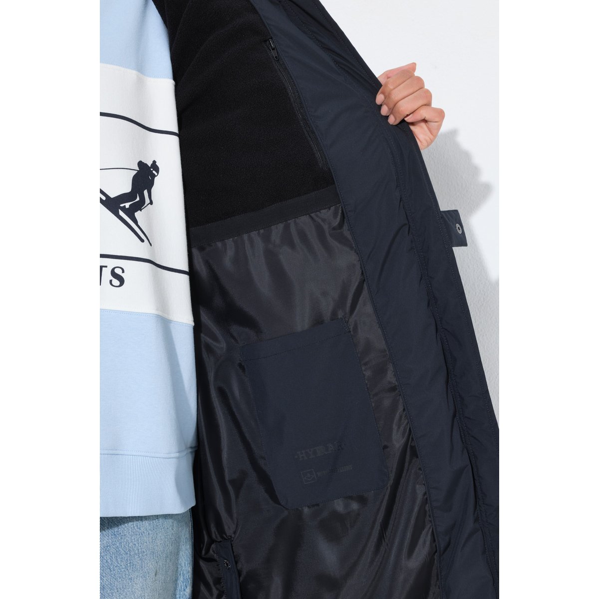 Veste matelassée longue HYPRAR, capuche noir, ULLA POPKEN