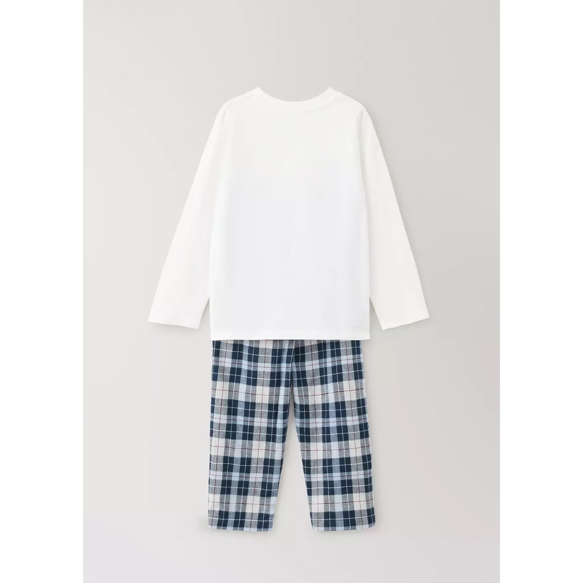 Pyjama complet en flanelle à carreaux bleu nuit, MANGO BABY