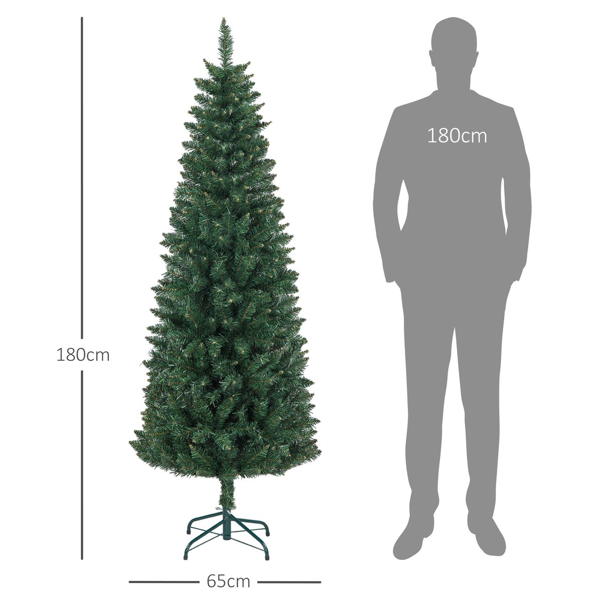Sapin de Noël Plastique Vert vert, HOMCOM