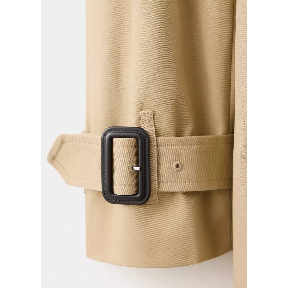 Trench à col chemise avec boucles beige, MANGO