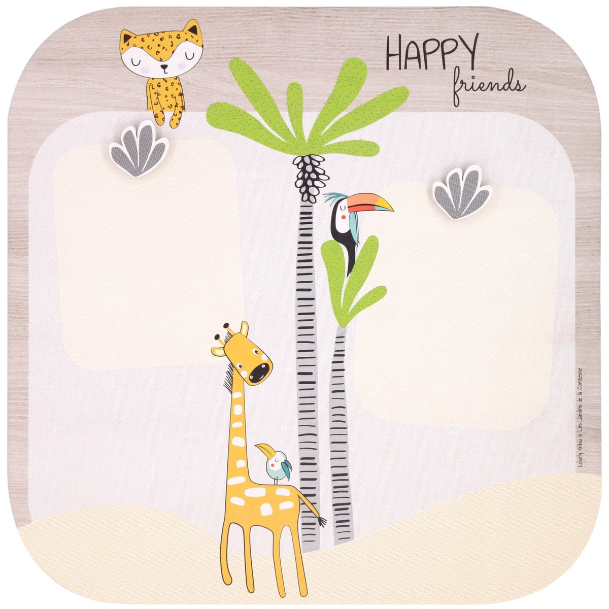 Grand Pêle-Mêle en bois avec magnet Gigi la girafe jaune, LES JARDINS DE LA COMTESSE