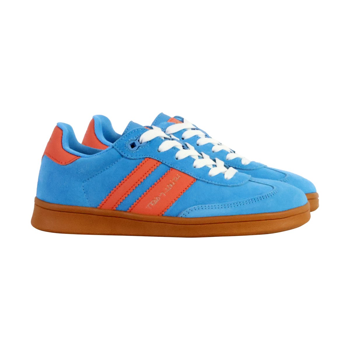 Basket Cuir Teddy Smith bleu-orange, TEDDY SMITH
