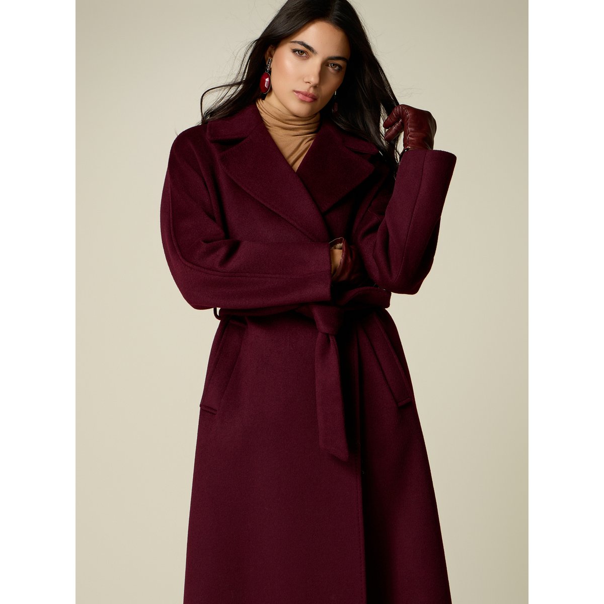 Manteau croisé burgundy, OLTRE