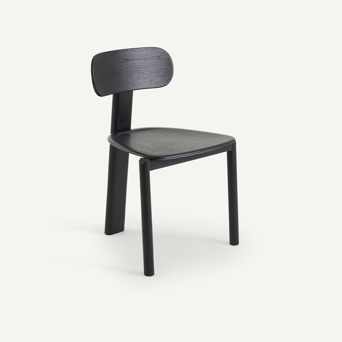 Chaise 3 pieds, en chêne et plaqué chêne teinté, MARAIS noir, AM.PM X EMMANUEL GALLINA
